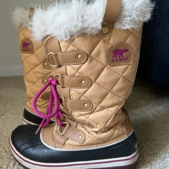 Sorel Women's Winter Boots - Tan, Black, and Pink - Picture 5 of 6